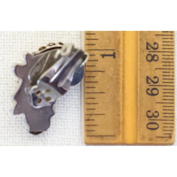 Vintage Shiny Oval Silver Tone Stylish Clip On Earrings - Q1 - Picture 2 of 2